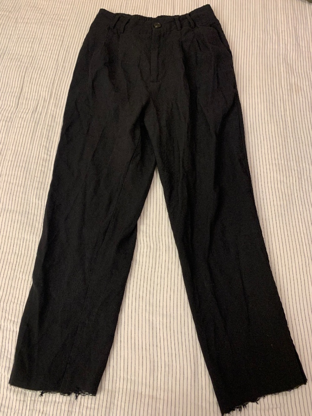 Lulu's Black Pleated Button Pants | Size S